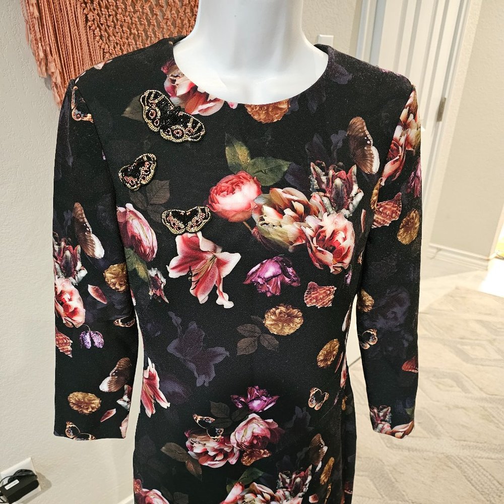 Theia Floral Butterfly Dress